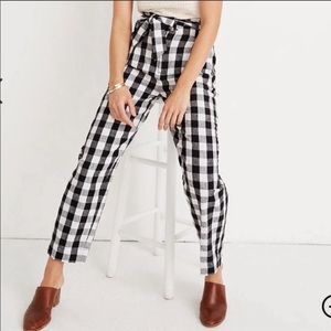 Madewell gingham paper bag pants